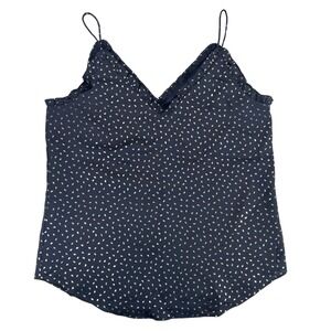 Express Womens Small Navy Polka Dot Cami Tank Top Lined V Neck‎